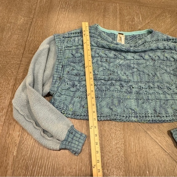NEW FREE PEOPLE HONEY CABLE PULLOVER SIREN BLUE WOMENS SWEATER   SIZE XS  NWOT - Picture 5 of 10